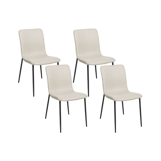 Conjunto de 4 cadeiras de jantar GLENDIVE Creme claro