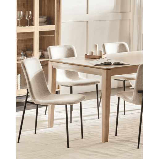 Conjunto de 4 cadeiras de jantar GLENDIVE Creme claro
