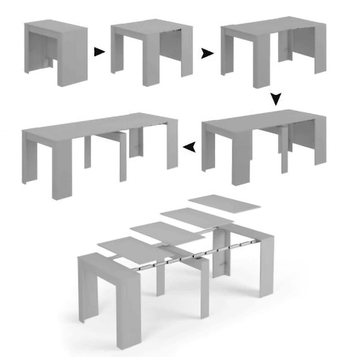 Mesa de consola extensível efeito madeira