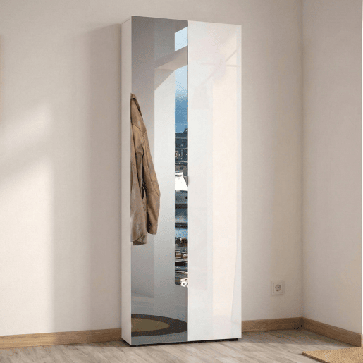 Armário multiuso com 2 portas com efeito madeira
