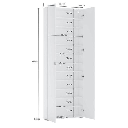Armário multiuso com 2 portas com efeito madeira