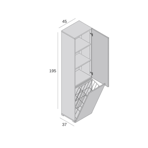Armário multiuso com 2 portas com efeito madeira