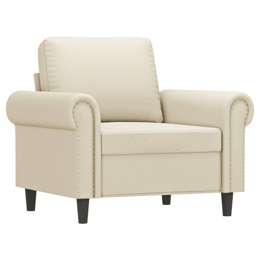 vidaXL Poltrona 60 cm couro artificial creme vidaXL Poltrona 60 cm couro artificial creme