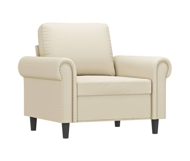 Vidaxl sillón cuero sintético crema 60 cm
