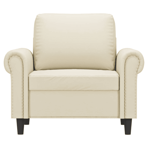 vidaXL Poltrona 60 cm couro artificial creme vidaXL Poltrona 60 cm couro artificial creme
