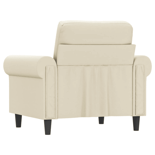 vidaXL Poltrona 60 cm couro artificial creme vidaXL Poltrona 60 cm couro artificial creme