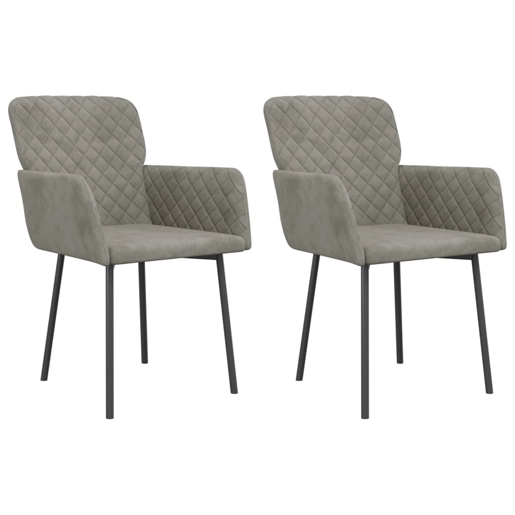 vidaxl sillas de comedor 2 unidades terciopelo gris claro