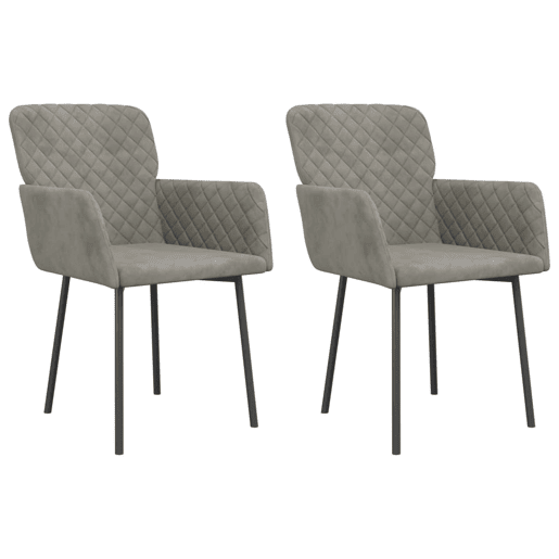 vidaXL Cadeiras de jantar 2 pcs veludo cinzento-claro vidaXL Cadeiras de jantar 2 pcs veludo cinzento-claro