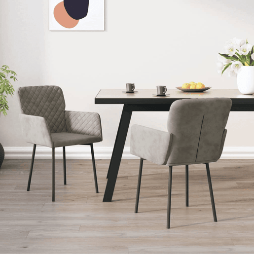 vidaXL Cadeiras de jantar 2 pcs veludo cinzento-claro vidaXL Cadeiras de jantar 2 pcs veludo cinzento-claro