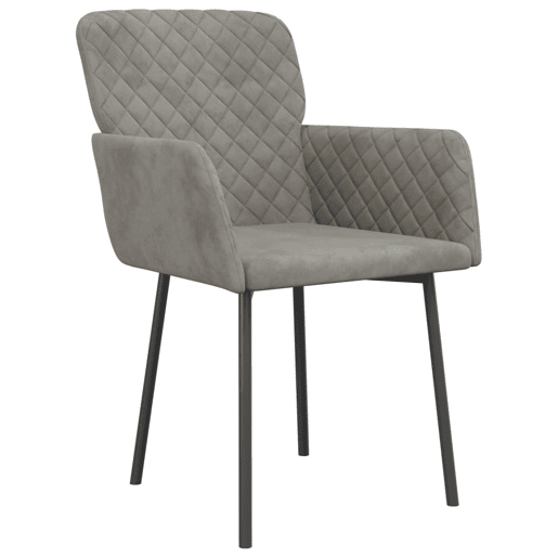 vidaXL Cadeiras de jantar 2 pcs veludo cinzento-claro vidaXL Cadeiras de jantar 2 pcs veludo cinzento-claro