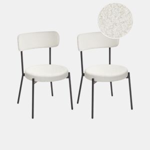 Conjunto de 2 cadeiras de jantar ALLISON Bouclé Branco