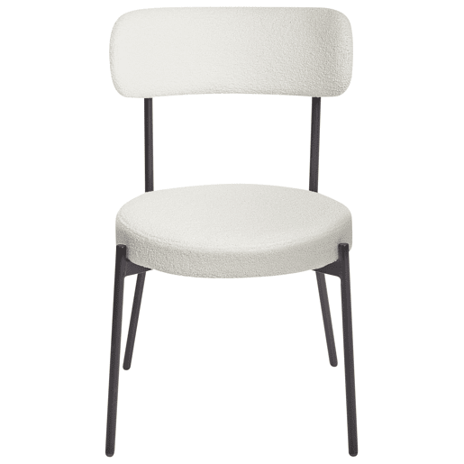 Conjunto de 2 cadeiras de jantar ALLISON Bouclé Branco Conjunto de 2 cadeiras de jantar ALLISON Bouclé Branco