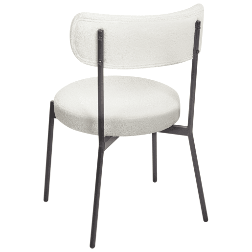 Conjunto de 2 cadeiras de jantar ALLISON Bouclé Branco Conjunto de 2 cadeiras de jantar ALLISON Bouclé Branco