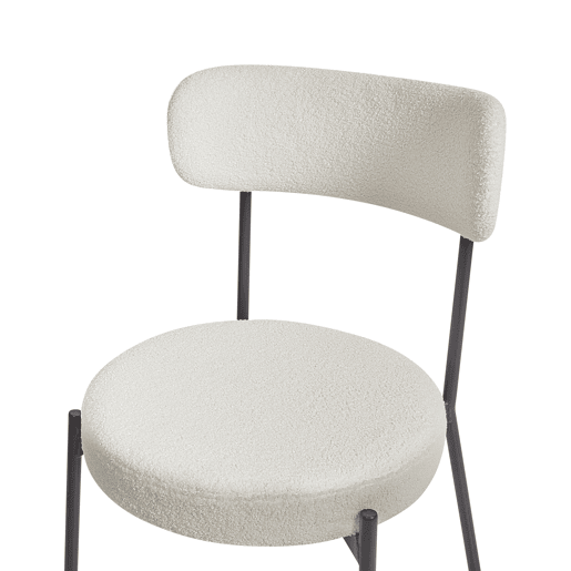 Conjunto de 2 cadeiras de jantar ALLISON Bouclé Branco Conjunto de 2 cadeiras de jantar ALLISON Bouclé Branco