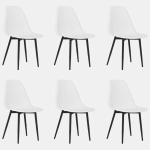 vidaXL Cadeiras de jantar 6 pcs PP branco