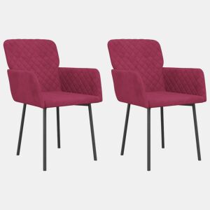 vidaXL Cadeiras de jantar 2 pcs veludo vermelho tinto