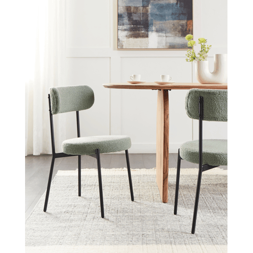 Conjunto de 2 cadeiras de jantar ALLISON Bouclé Verde claro