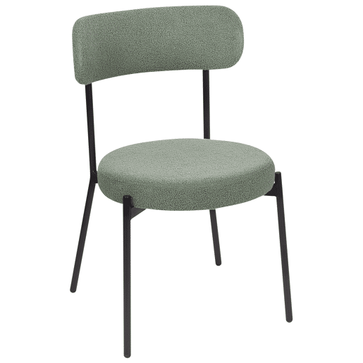 Conjunto de 2 cadeiras de jantar ALLISON Bouclé Verde claro