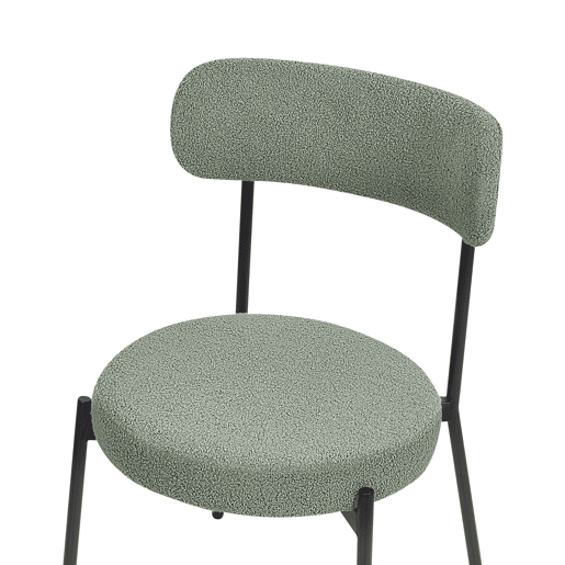 Conjunto de 2 cadeiras de jantar ALLISON Bouclé Verde claro