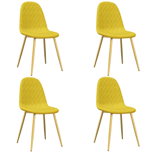 vidaXL Cadeiras de jantar 4 pcs veludo amarelo mostarda vidaXL Cadeiras de jantar 4 pcs veludo amarelo mostarda