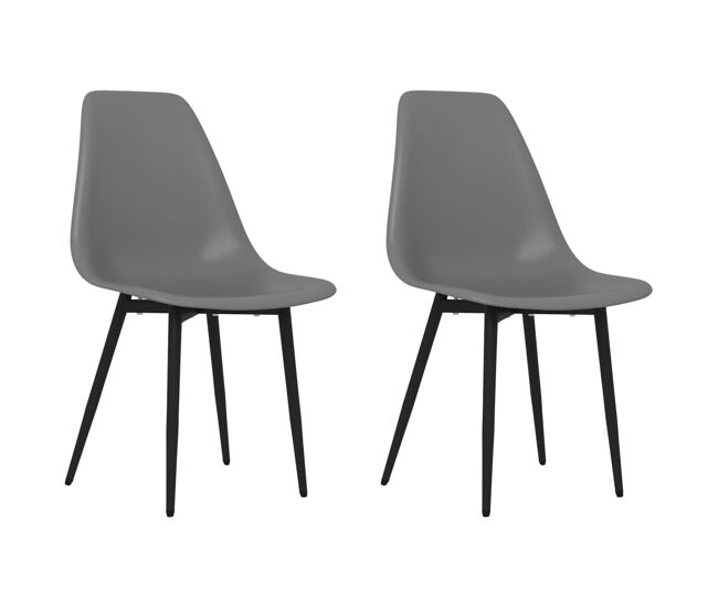 Vidaxl sillas de comedor 2 unidades gris pp