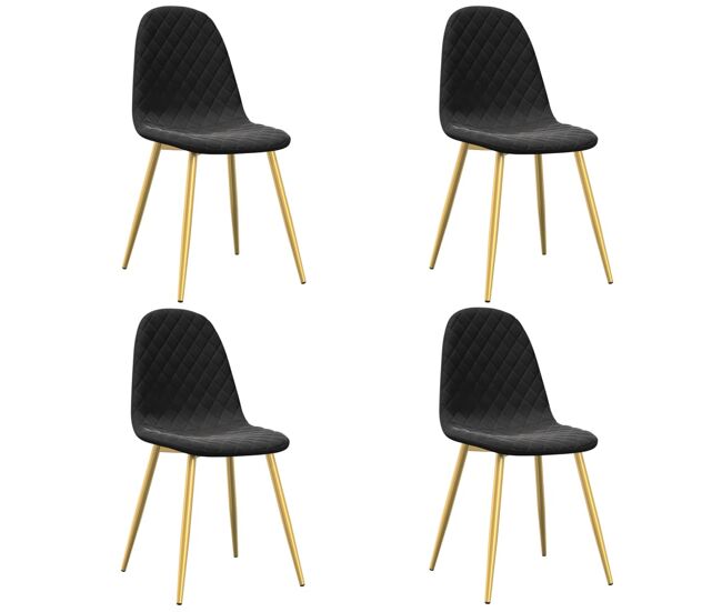 Sillas de comedor 4 unidades terciopelo
