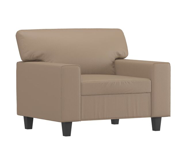 Vidaxl sillón cuero sintético color capuchino 60 cm