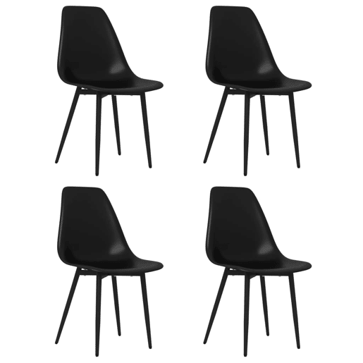 vidaXL Cadeiras de jantar 4 pcs PP preto vidaXL Cadeiras de jantar 4 pcs PP preto
