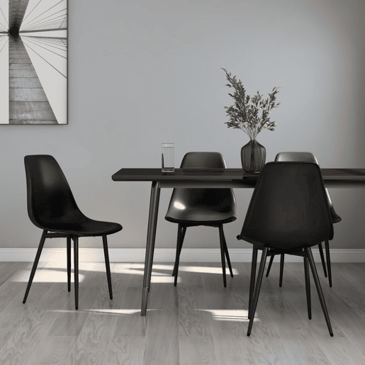 vidaXL Cadeiras de jantar 4 pcs PP preto vidaXL Cadeiras de jantar 4 pcs PP preto