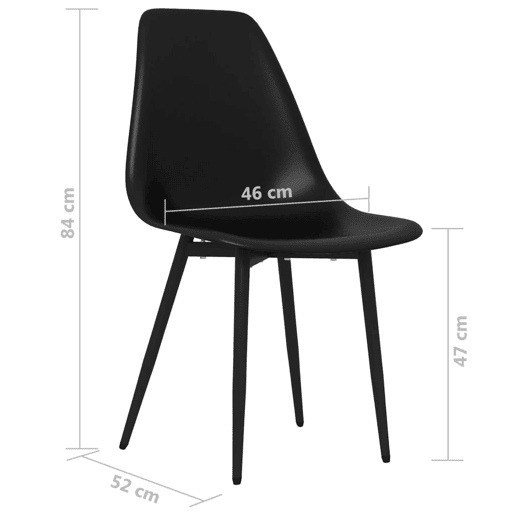 vidaXL Cadeiras de jantar 4 pcs PP preto vidaXL Cadeiras de jantar 4 pcs PP preto