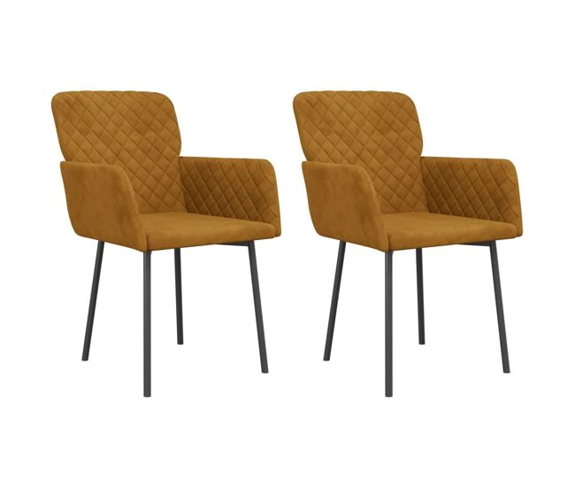 Vidaxl sillas de comedor 2 unidades terciopelo marrón
