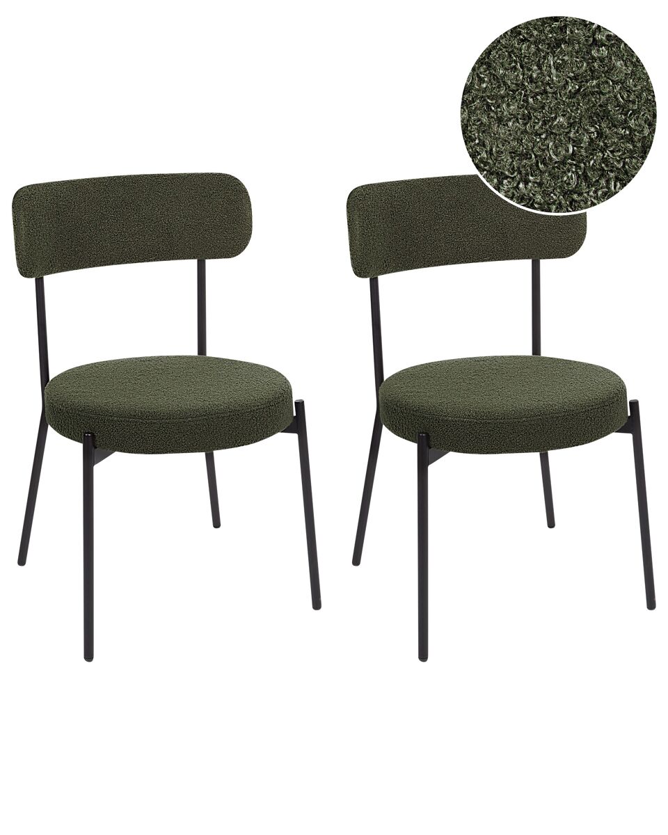 Beliani Silla de comedor ALLISON Verde Oscuro