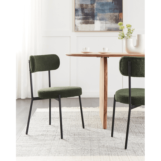 Conjunto de 2 cadeiras de jantar ALLISON Bouclé Verde escuro