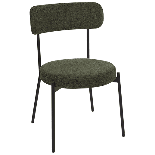Conjunto de 2 cadeiras de jantar ALLISON Bouclé Verde escuro