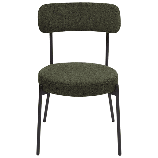 Conjunto de 2 cadeiras de jantar ALLISON Bouclé Verde escuro
