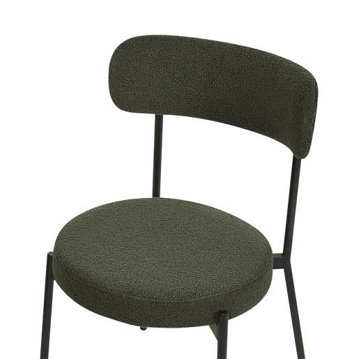 Conjunto de 2 cadeiras de jantar ALLISON Bouclé Verde escuro