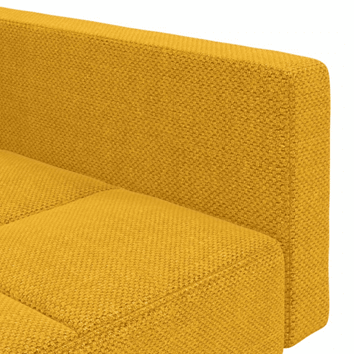 vidaXL Sofá-cama 2 lugares com duas almofadas tecido amarelo vidaXL Sofá-cama 2 lugares com duas almofadas tecido amarelo
