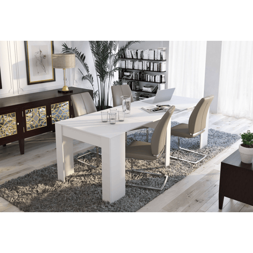 Mesa de consola extensível com efeito madeira
