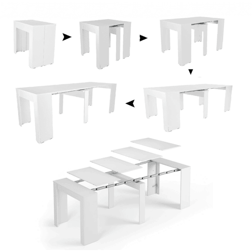 Mesa de consola extensível com efeito madeira