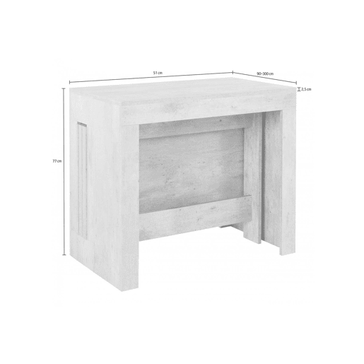 Mesa de consola extensível efeito madeira