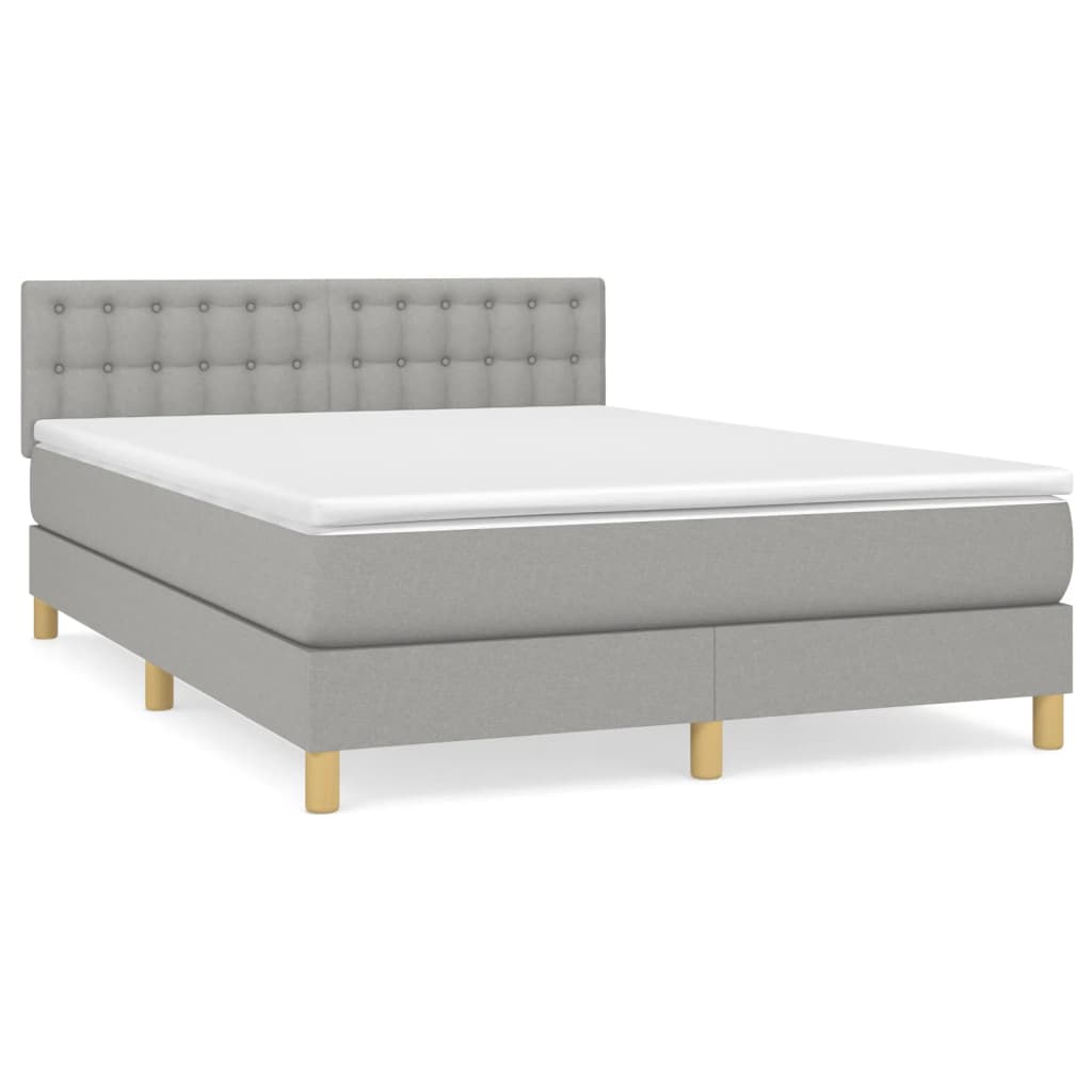 Cama box spring 140x190 Gris Claro