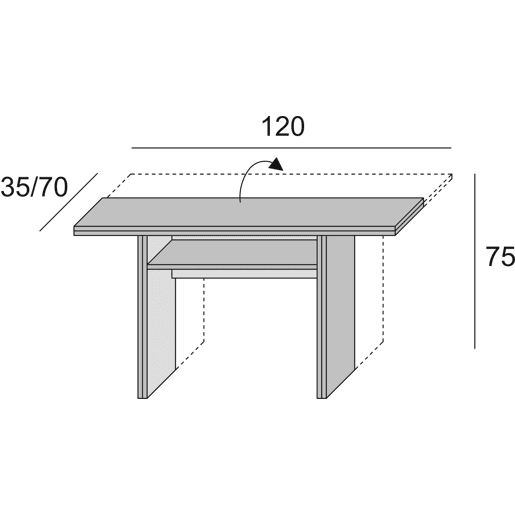 Mesa de consola extensível com efeito madeira