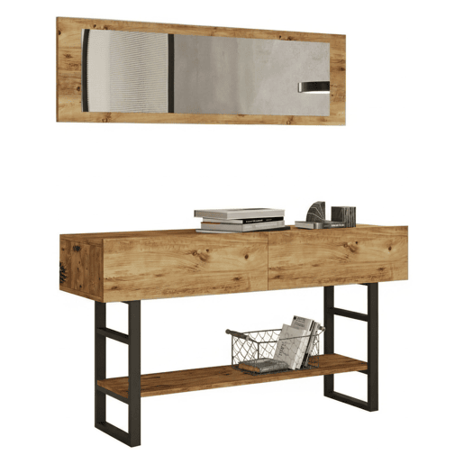 Console com efeito madeira