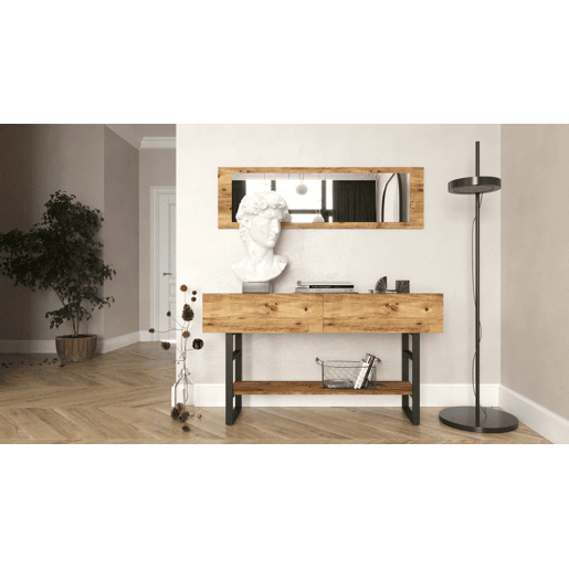 Console com efeito madeira