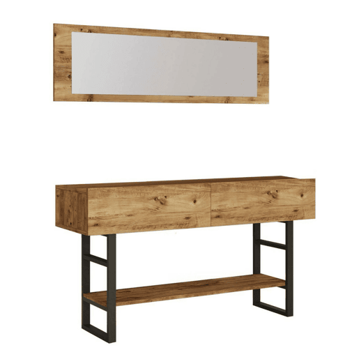 Console com efeito madeira