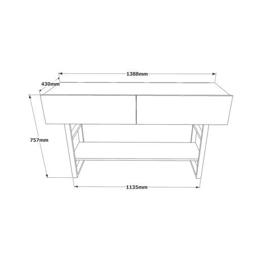 Console com efeito madeira