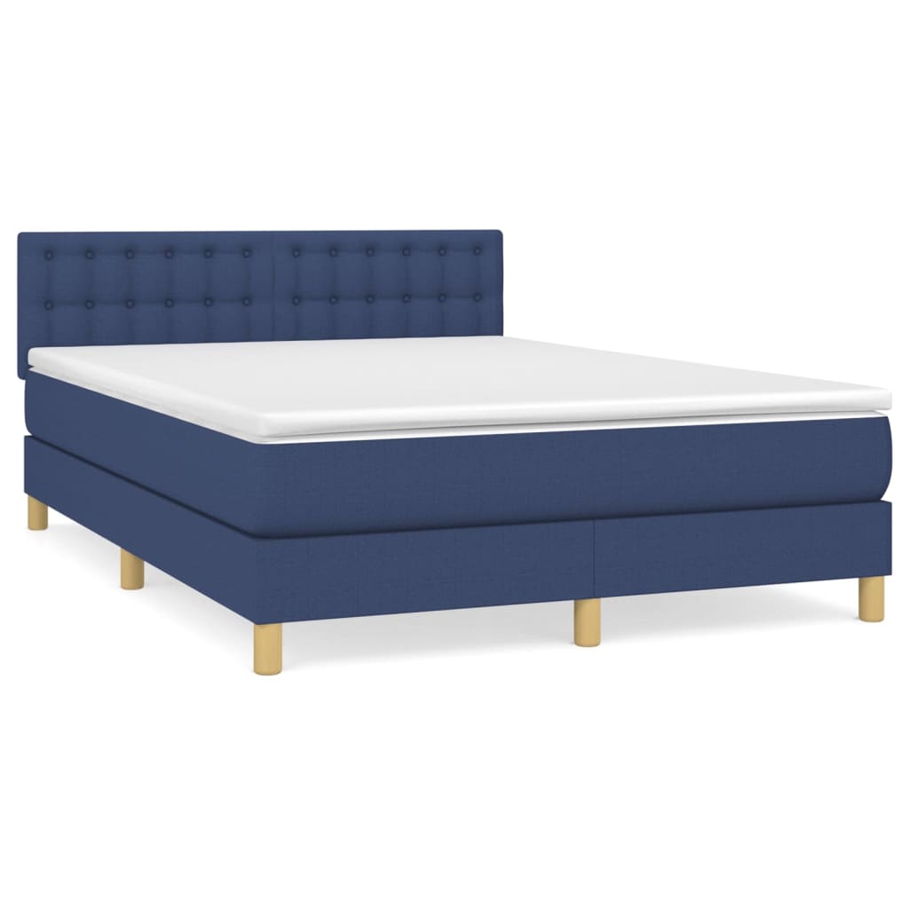Cama box spring 140x190 Azul