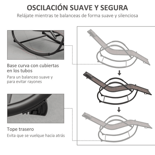 Outsunny Conjunto de 2 Espreguiçadeiras de Balanço para Exterior com Apoio de Braço Apoio de Cabeça e Efeito de Vime Carga 160 kg para Jardim Terraço 160x61x79 cm Marrom