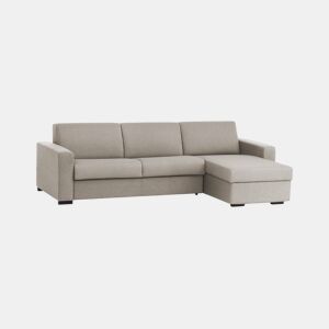 Sofá cama com península de tecido