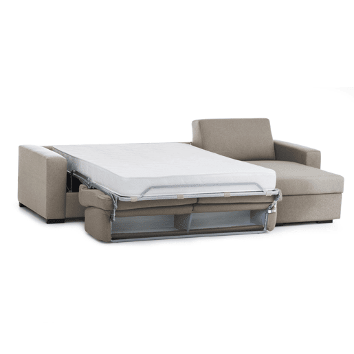 Sofá cama com península de tecido
